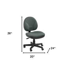 Ebony Fabric Seat Swivel Adjustable Task Chair Fabric Back Plastic Frame
