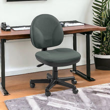 Ebony Fabric Seat Swivel Adjustable Task Chair Fabric Back Plastic Frame