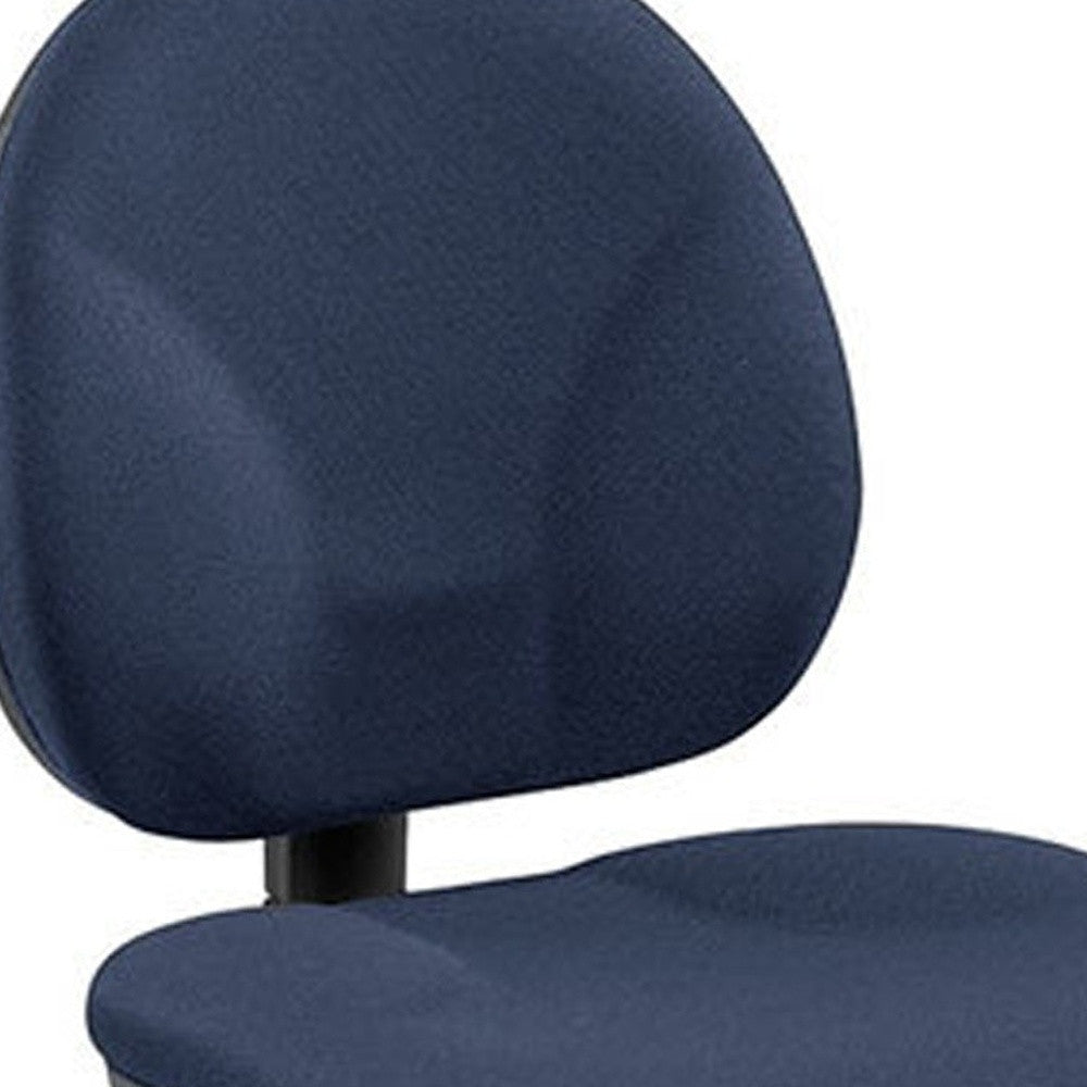 Ebony Fabric Seat Swivel Adjustable Task Chair Fabric Back Plastic Frame