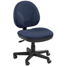 Ebony Fabric Seat Swivel Adjustable Task Chair Fabric Back Plastic Frame