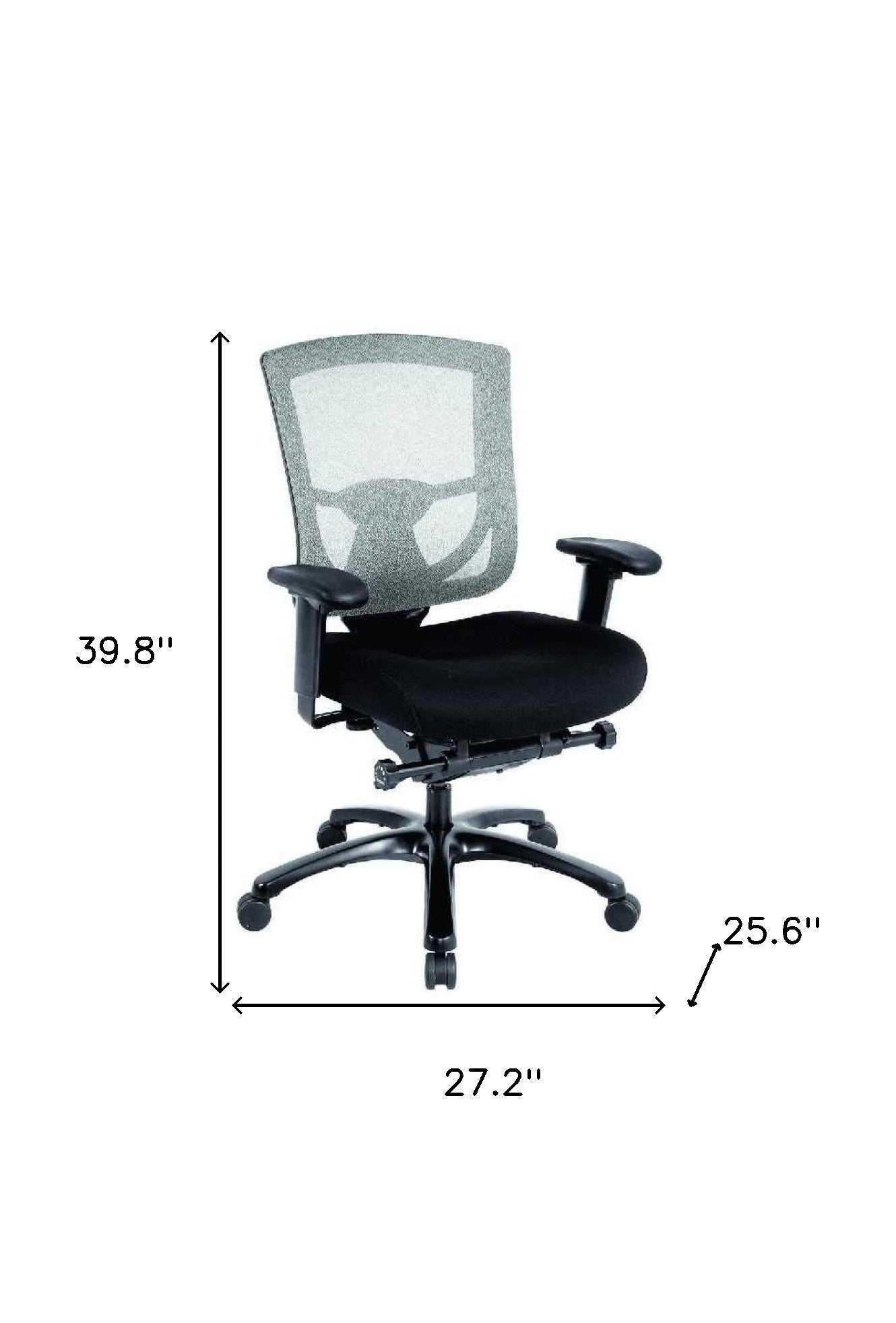 Slate Gray Fabric Seat Swivel Adjustable Task Chair Mesh Back Plastic Frame
