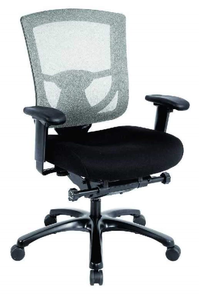Slate Gray Fabric Seat Swivel Adjustable Task Chair Mesh Back Plastic Frame