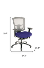 Slate Gray Fabric Seat Swivel Adjustable Task Chair Mesh Back Plastic Frame