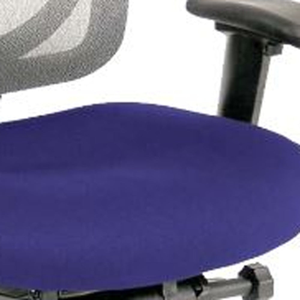 Slate Gray Fabric Seat Swivel Adjustable Task Chair Mesh Back Plastic Frame