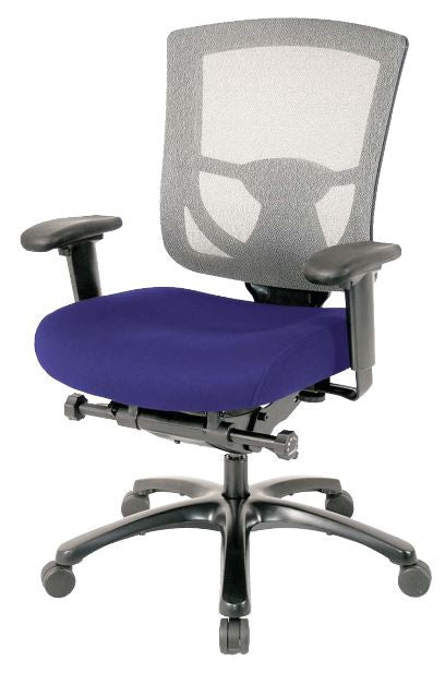 Slate Gray Fabric Seat Swivel Adjustable Task Chair Mesh Back Plastic Frame