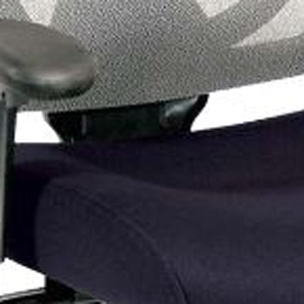 Slate Gray Fabric Seat Swivel Adjustable Task Chair Mesh Back Plastic Frame