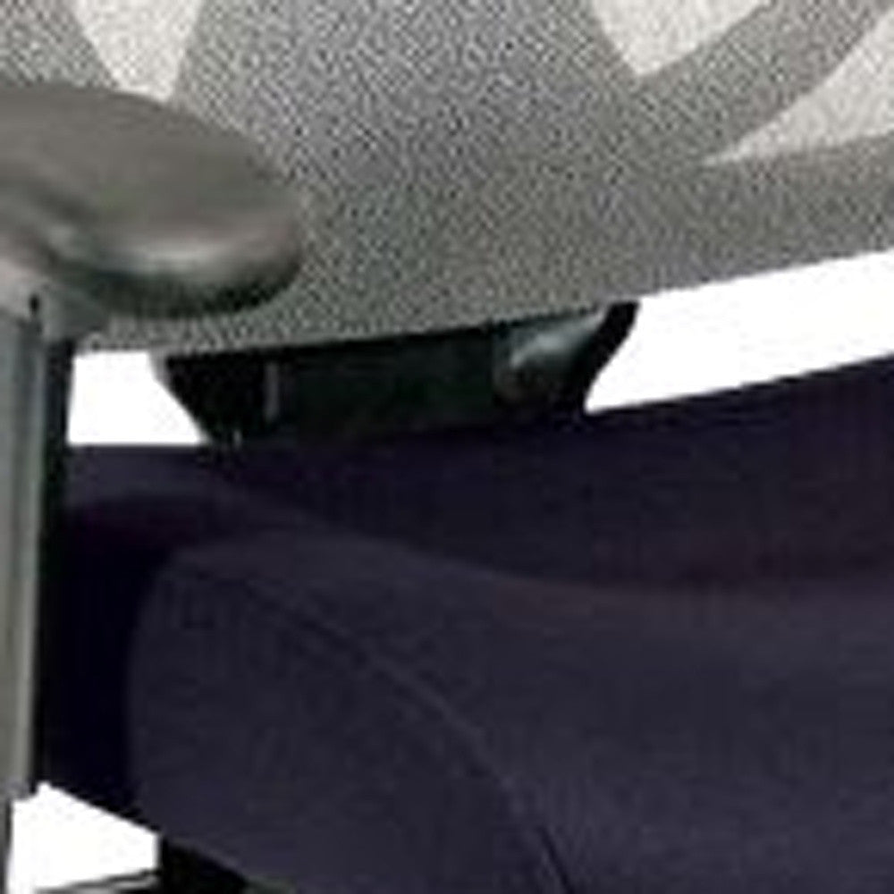 Slate Gray Fabric Seat Swivel Adjustable Task Chair Mesh Back Plastic Frame