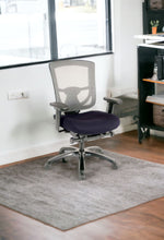 Slate Gray Fabric Seat Swivel Adjustable Task Chair Mesh Back Plastic Frame