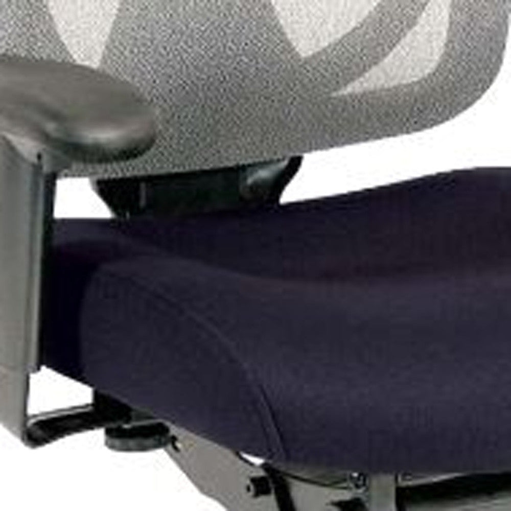 Slate Gray Fabric Seat Swivel Adjustable Task Chair Mesh Back Plastic Frame