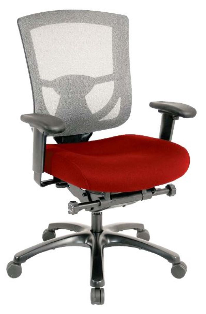 Slate Gray Fabric Seat Swivel Adjustable Task Chair Mesh Back Plastic Frame