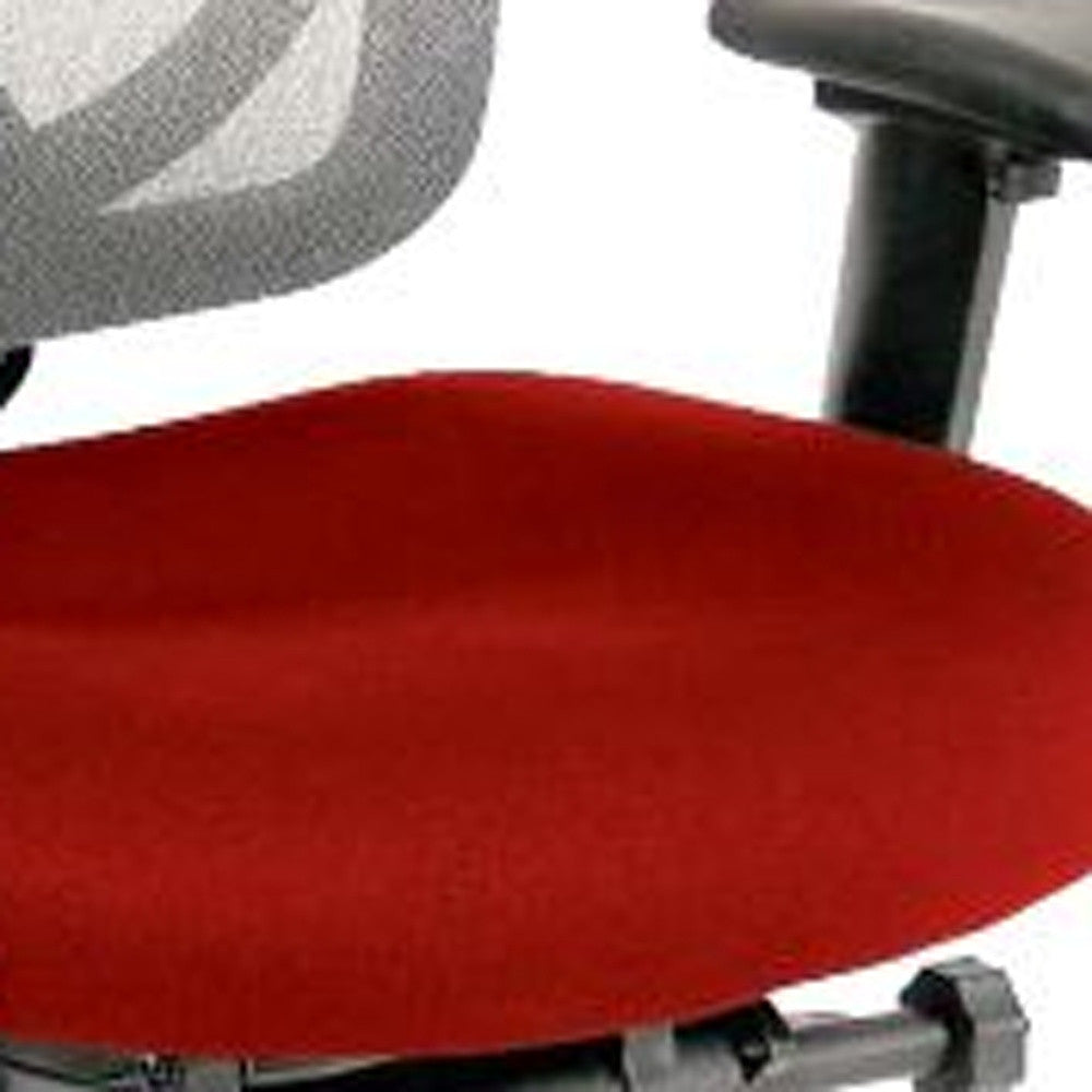 Slate Gray Fabric Seat Swivel Adjustable Task Chair Mesh Back Plastic Frame