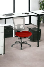 Slate Gray Fabric Seat Swivel Adjustable Task Chair Mesh Back Plastic Frame