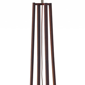 60" Solid Wood Novelty Floor Lamp With Beige Drum Shade