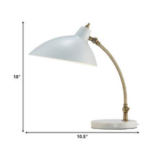 Abstract Oval White Metal Shade Adjustable Desk Lamp
