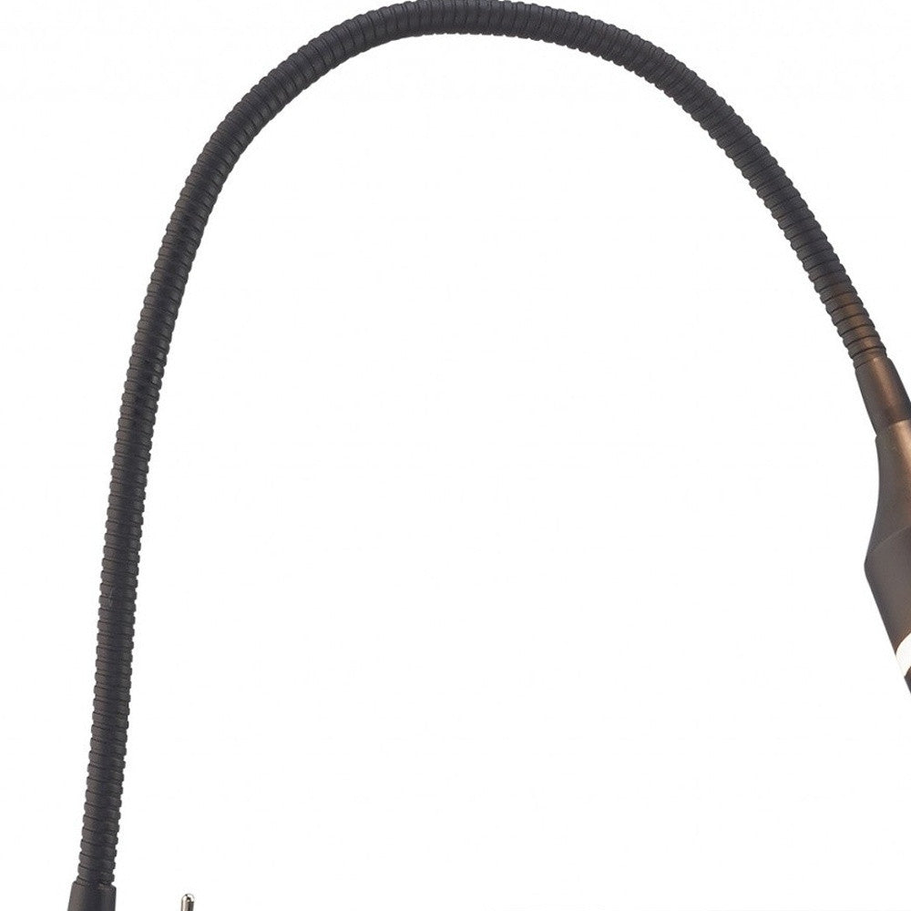 15" Black Metal Adjustable Clip On Led Table Lamp