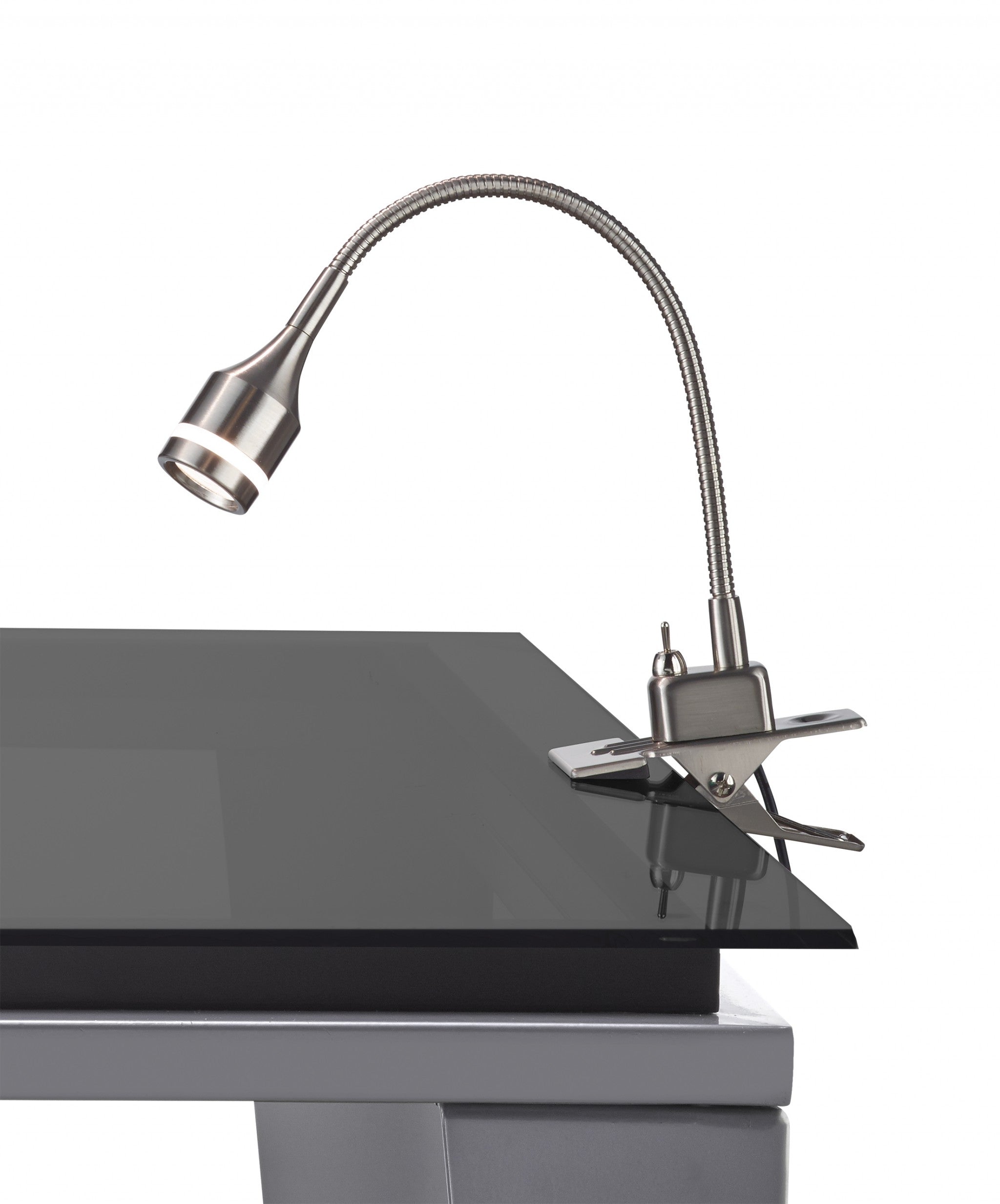 15" Black Metal Adjustable Clip On Led Table Lamp