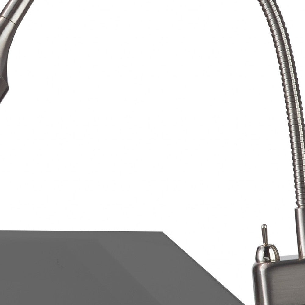 15" Black Metal Adjustable Clip On Led Table Lamp