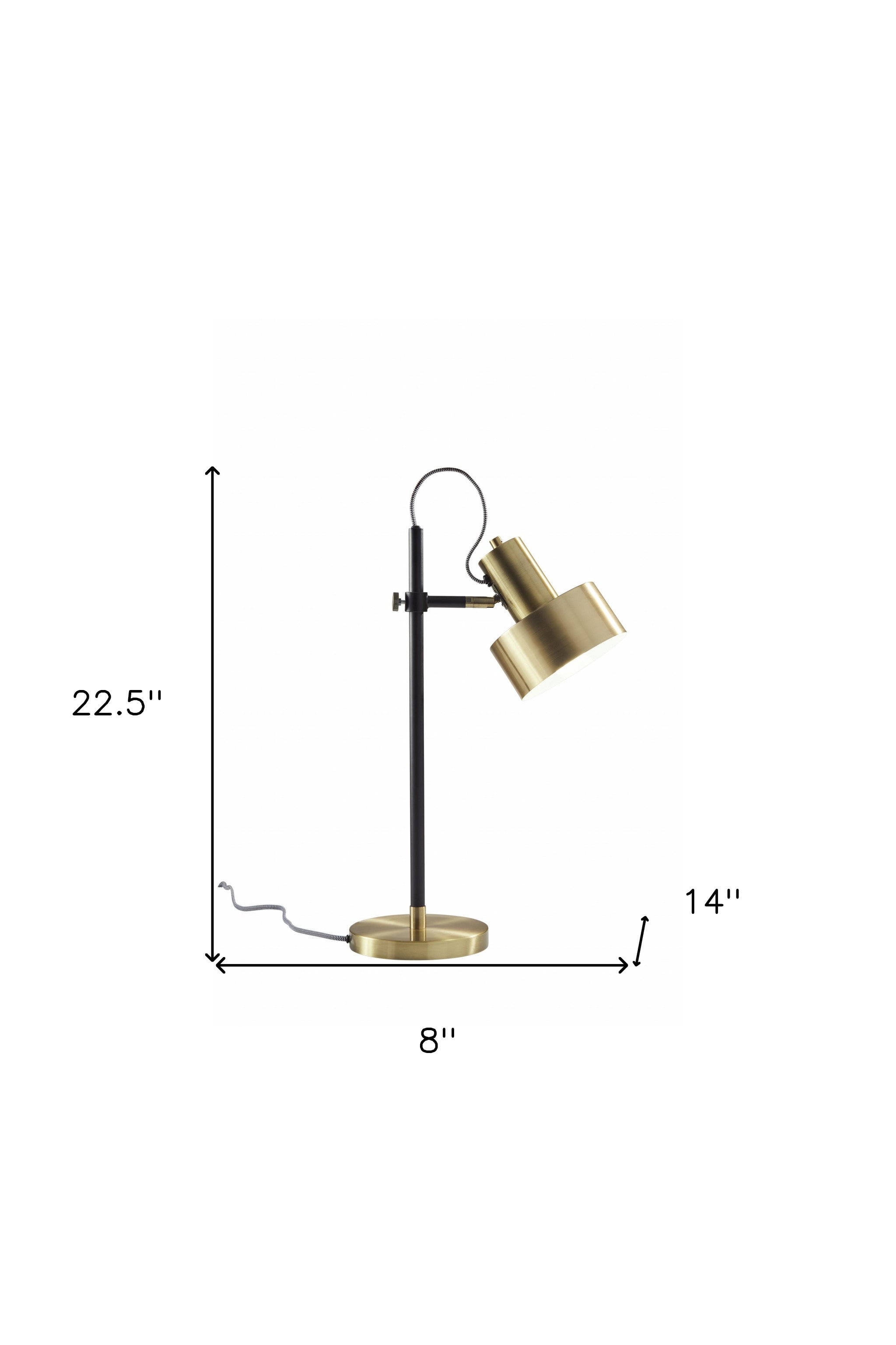 23" Gold Metal Desk Table Lamp