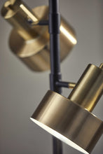 Brass Three Light Tree Floor Lamp With Gold Solid Color Bell Shade 67