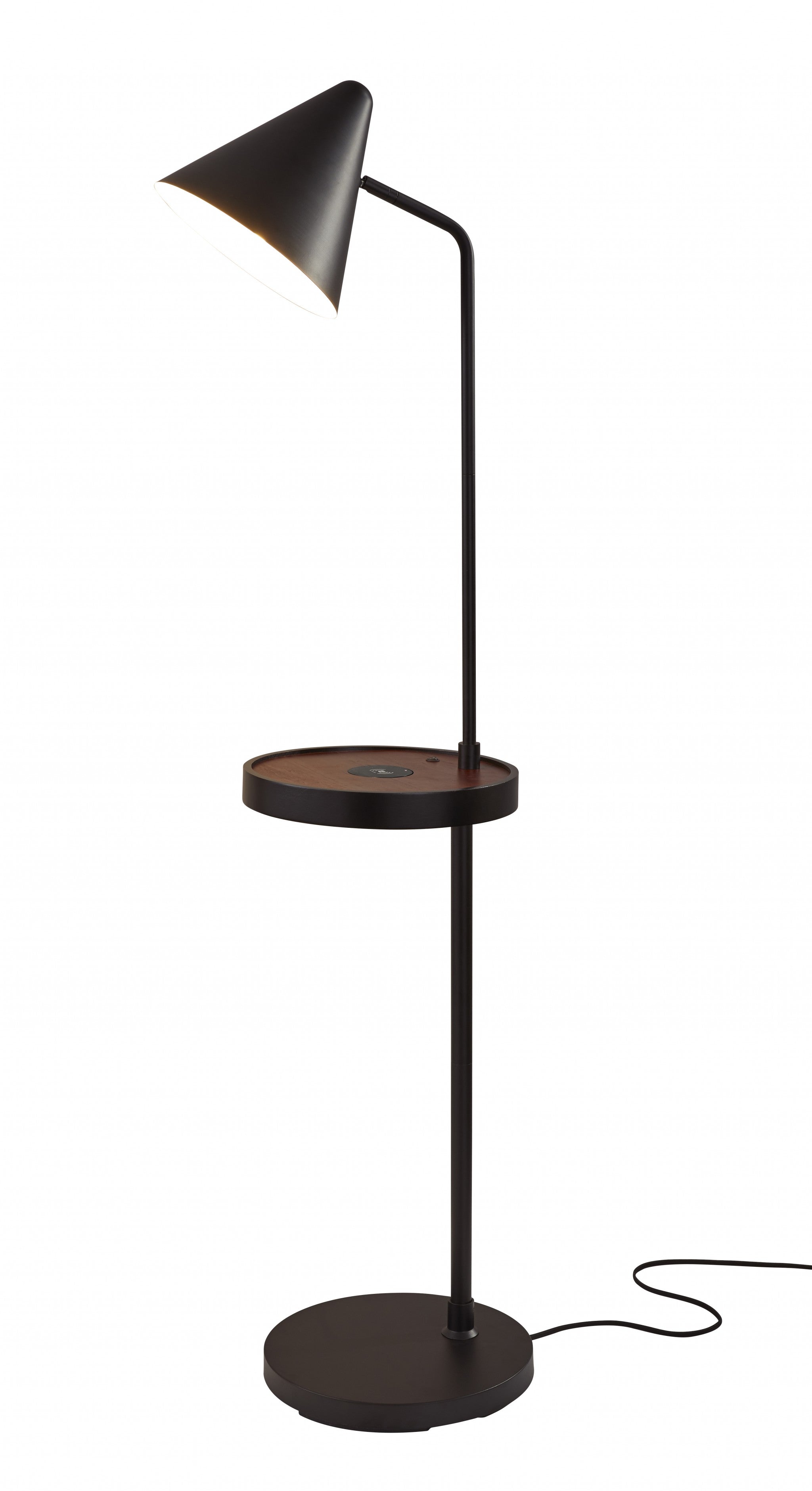 59" Tray Table Floor Lamp With Black Cone Shade