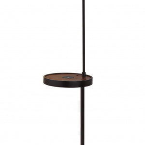 59" Tray Table Floor Lamp With Black Cone Shade