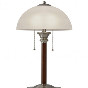 23" Silver Metal Standard Table Lamp With White Shade