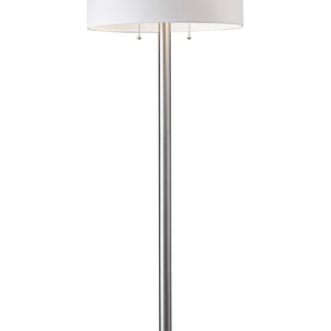 61" Two Light Traditional Shaped Floor Lamp With White Drum Shade