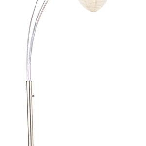11" X 46"X 82" Brushed Steel Metal Arc Lamp