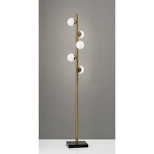 Swirled Sphere Brass Metal Led Floor Lamp