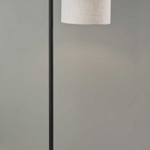 61" Swing Arm Floor Lamp With White Drum Shade