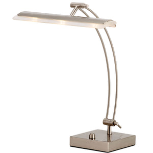 Wide Angle Adjustable Brushed Steel Metal Led Desk Lamp