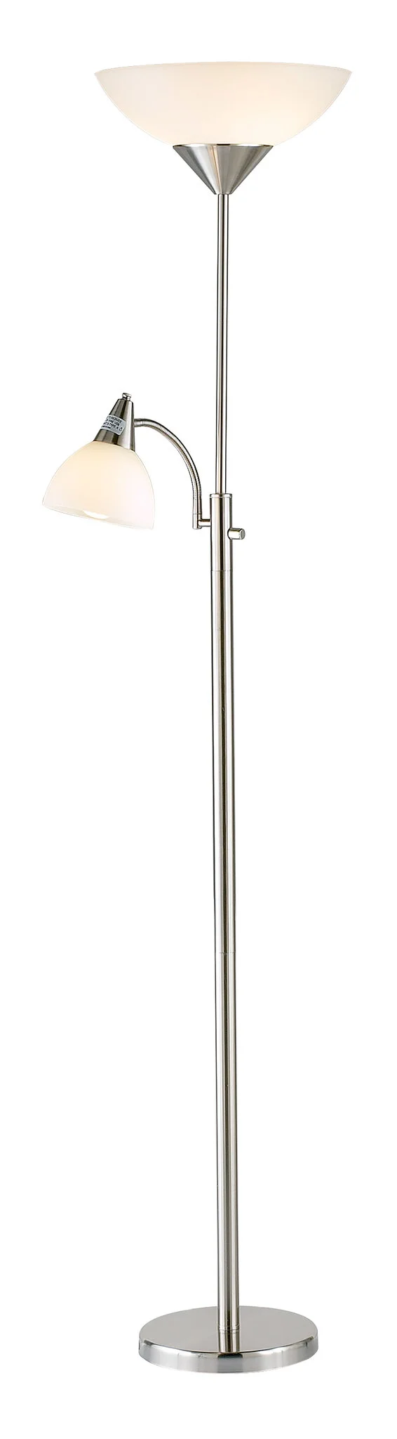 Torchiere Plus Chairside Floor Lamp In Black Metal