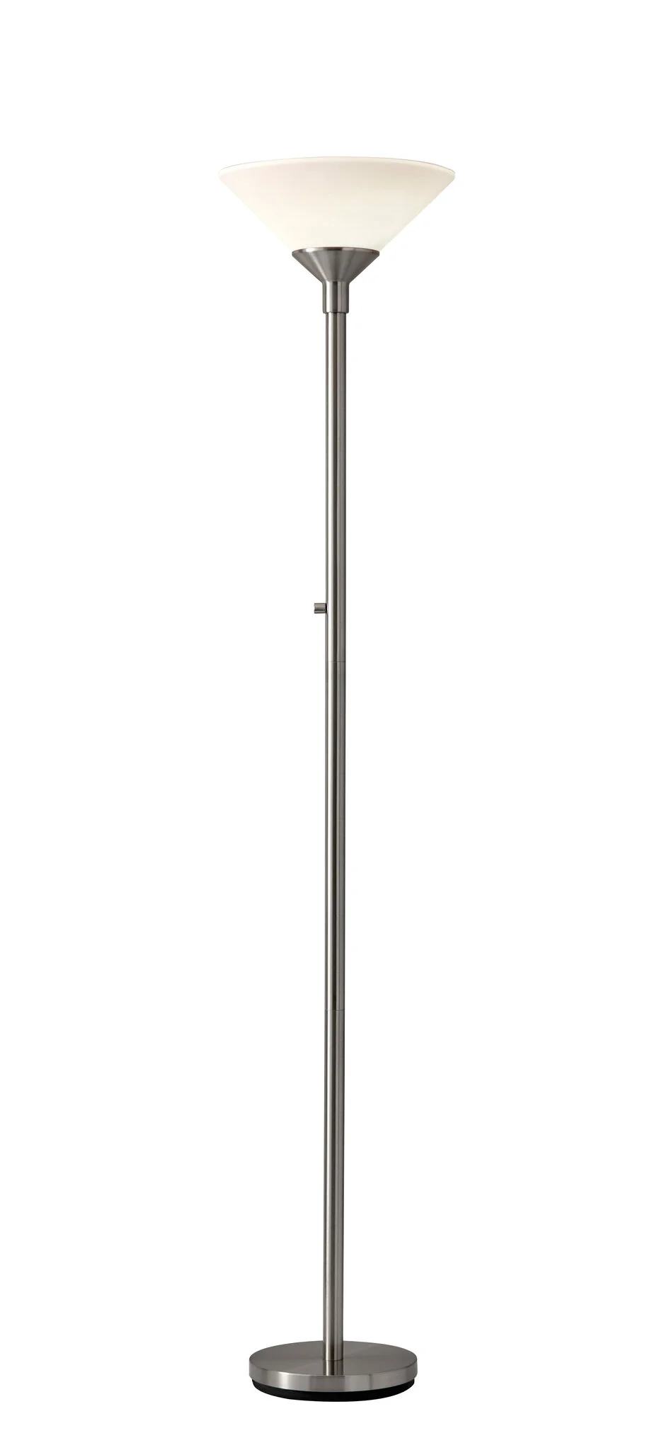 Black Torchiere Floor Lamp With White Cone Shade 73"