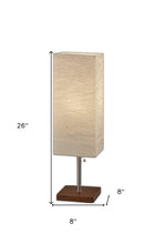 Wildside Paper Shade With Natural Wood Table Lamp