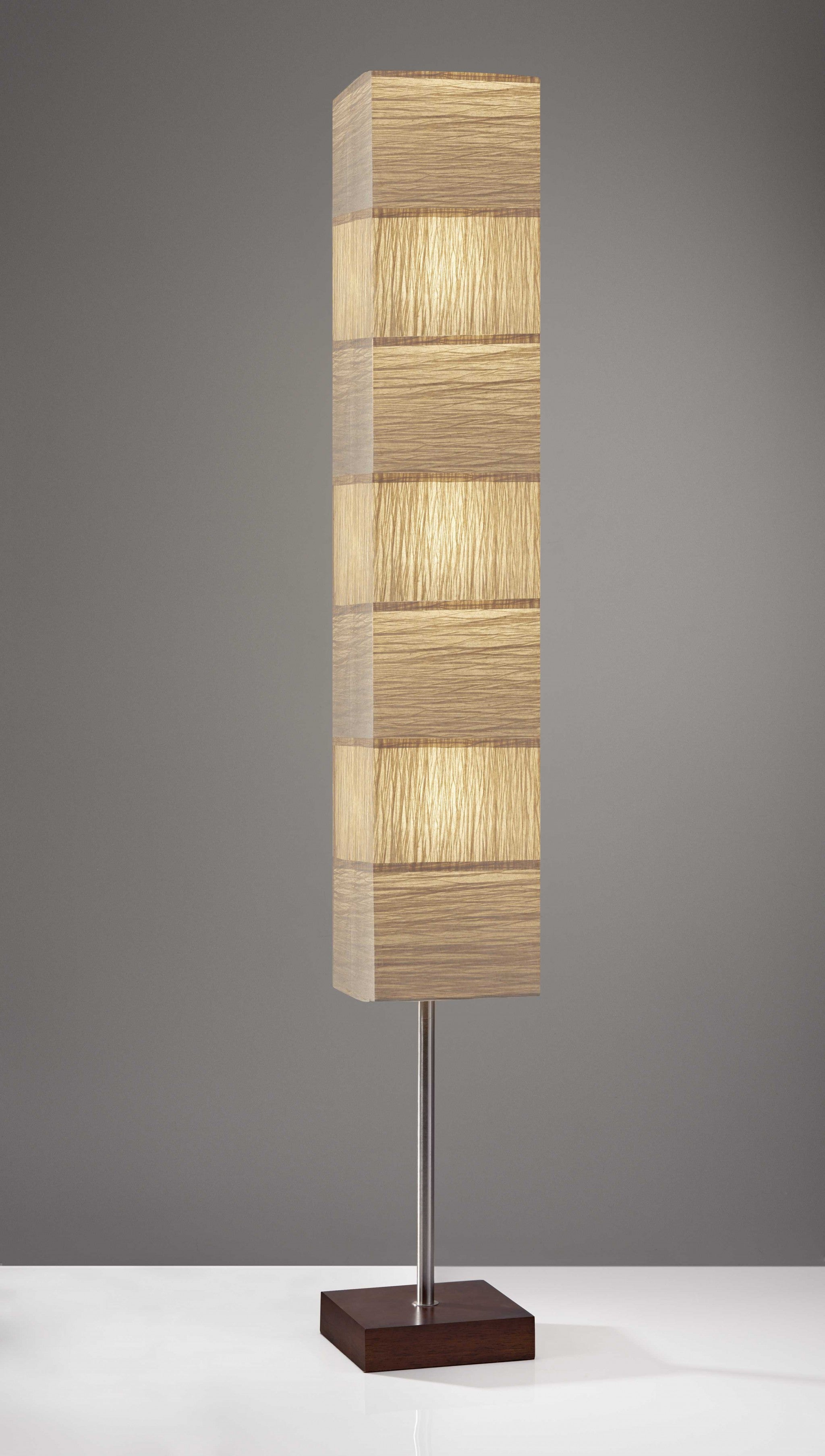 Column Floor Lamp With White Rectangular Shade 72"
