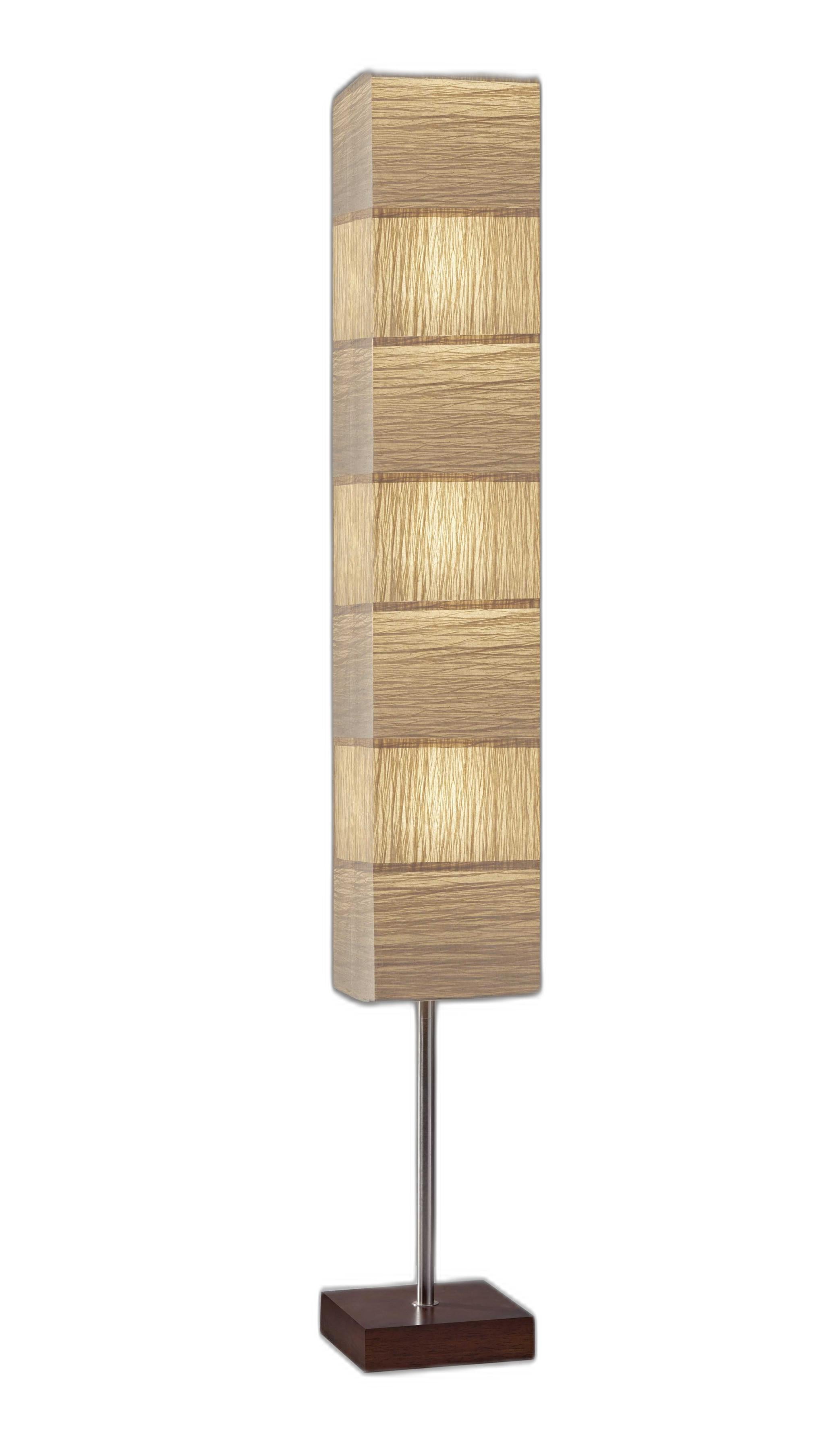 Column Floor Lamp With White Rectangular Shade 72"