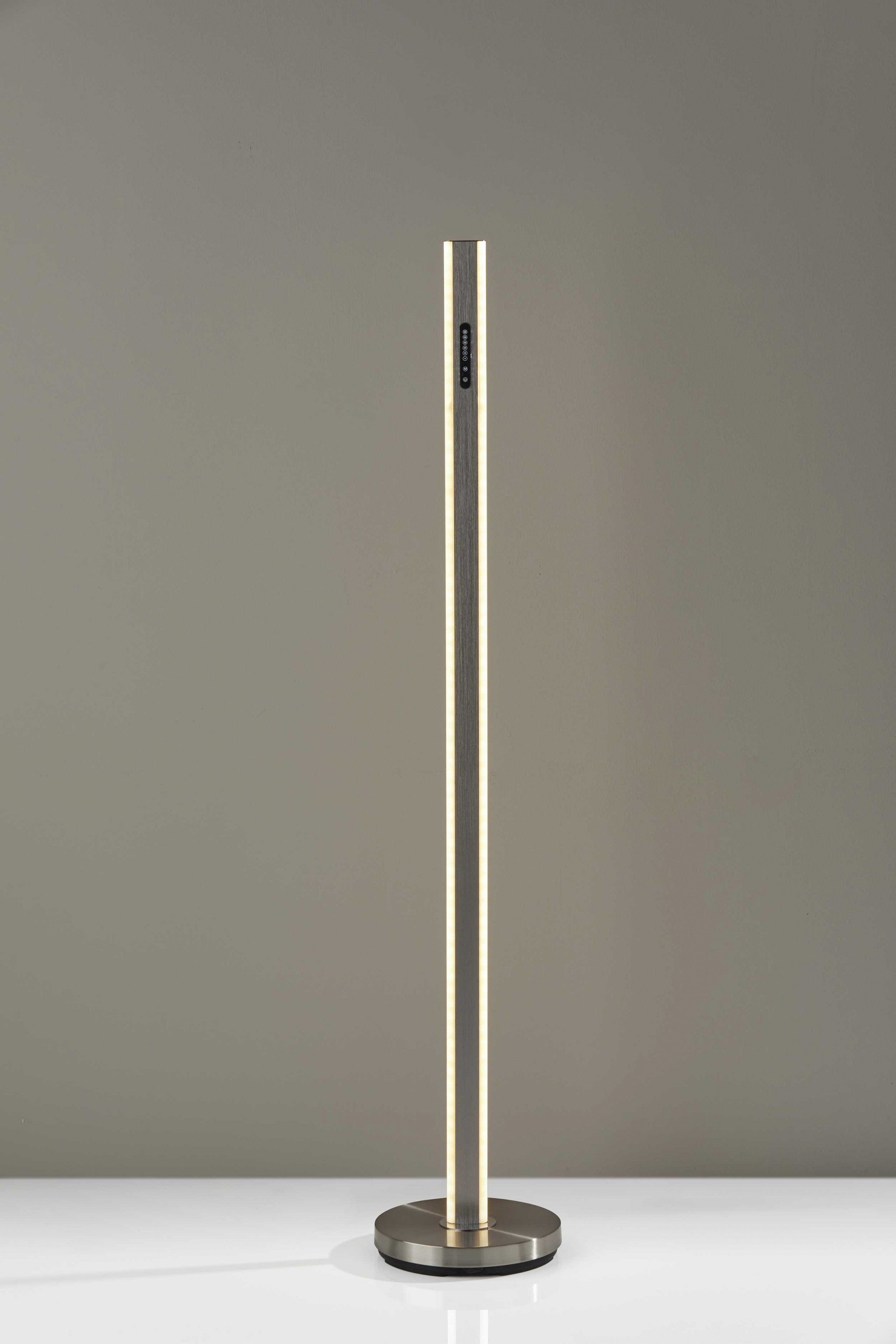 Five Color Glow Stick Floor Lamp In Brushed Steel