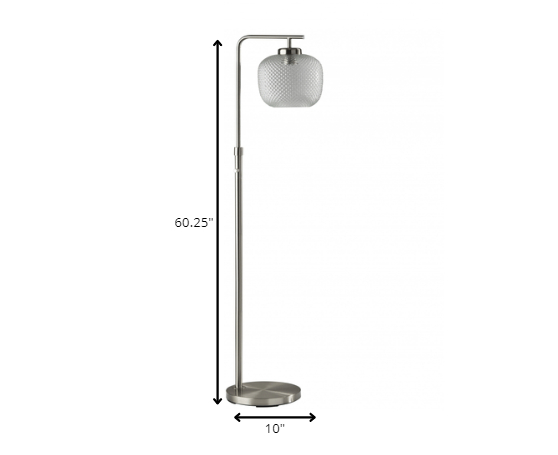 60" Task Floor Lamp With Clear Globe Shade