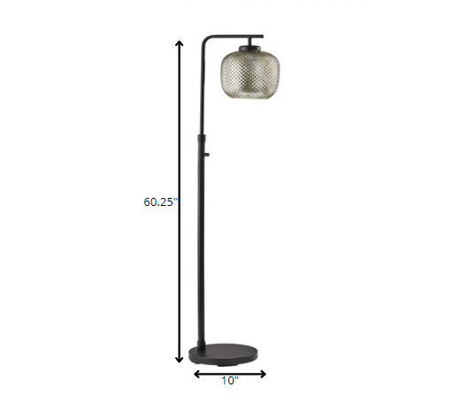 60" Task Floor Lamp With Clear Globe Shade