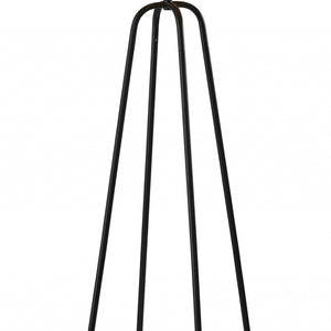 Open Cane Web Natural Shade Floor Lamp With Dark Bronze Base