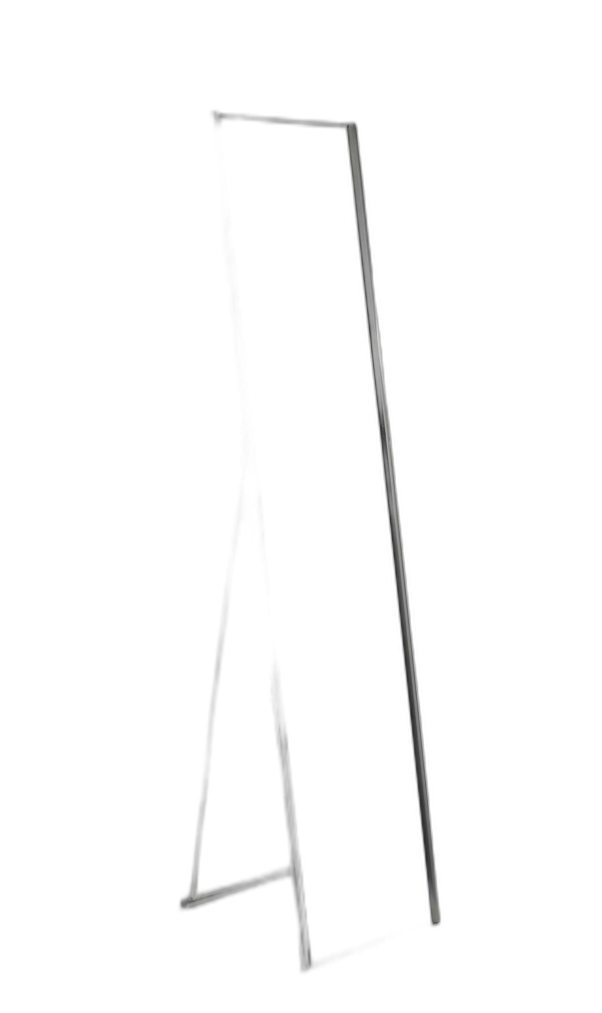 Brushed Steel Floor Mirror - 13.5" x 14.5" x 59"