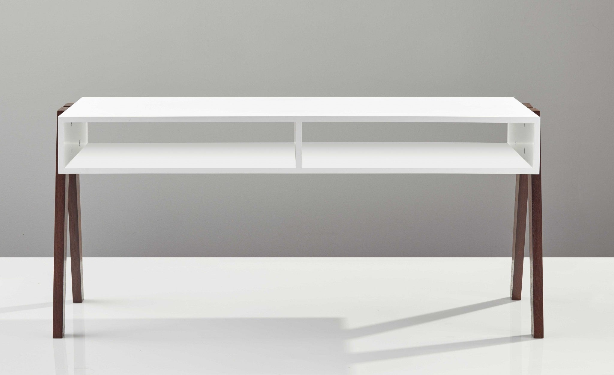 Modern Retro Black And Walnut Finish Coffee Table