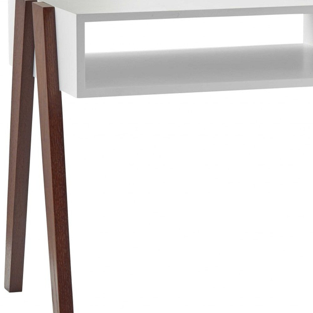 Modern Retro Black And Walnut Finish Coffee Table