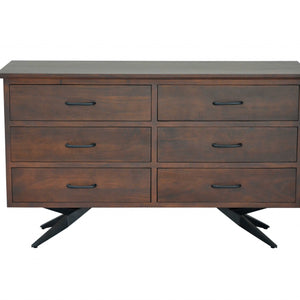 Brown And Black Wood Metal Bedroom Dresser