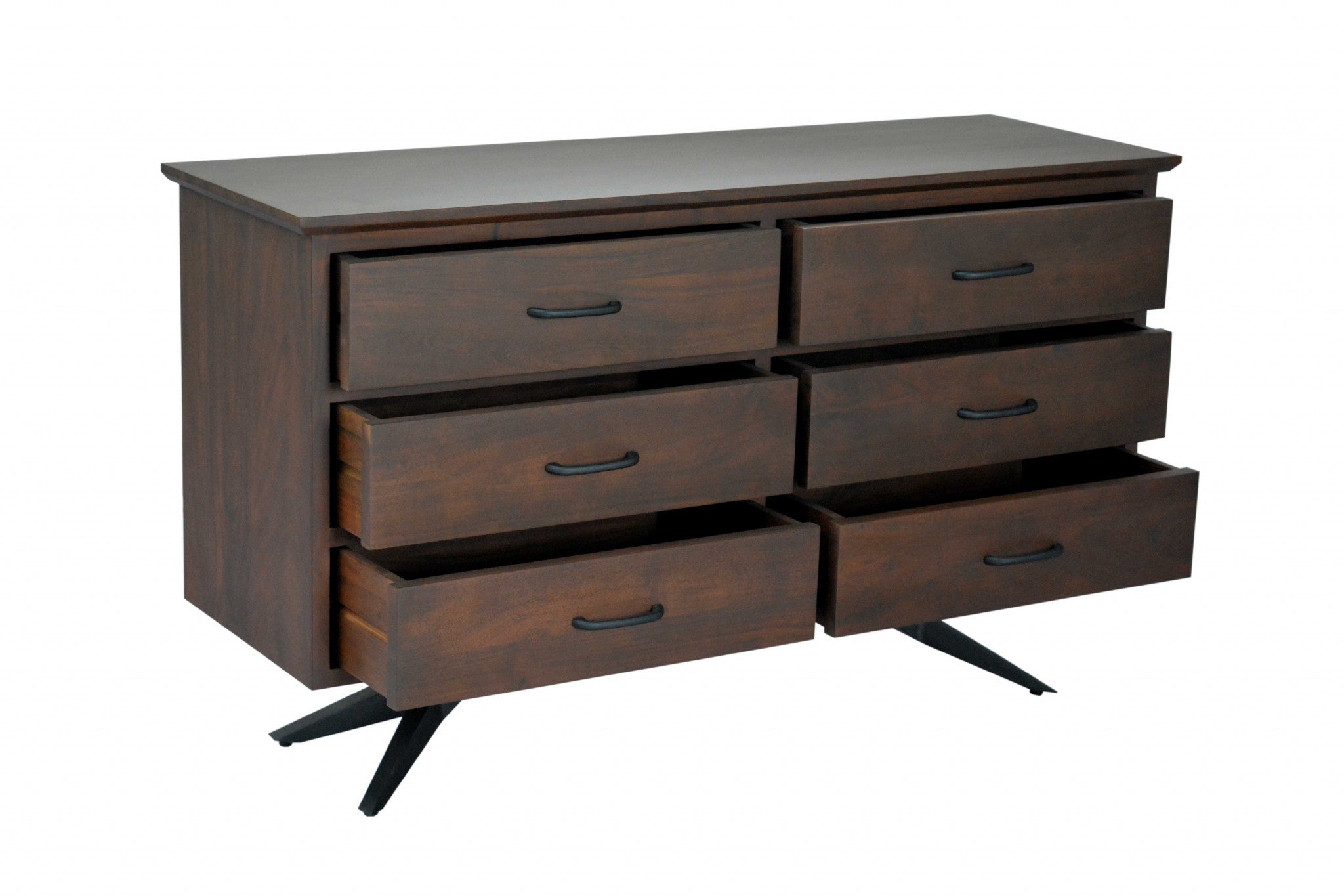 Brown And Black Wood Metal Bedroom Dresser