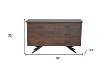 Brown And Black Wood Metal Bedroom Dresser