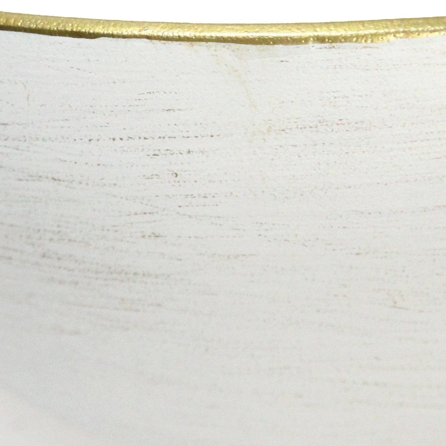 Set of Two Creamy White and Gold Round Metal Wall Planters