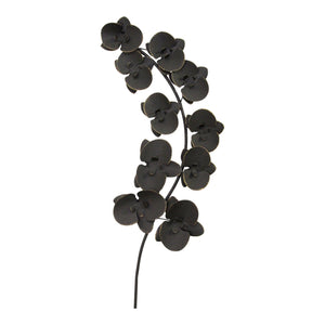 Matte Black & Gold Metal Orchids Wall Decor
