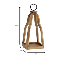 Metal & Open Wood Lantern