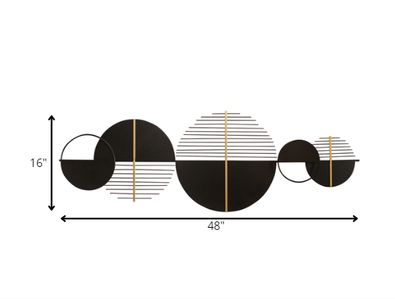 48 Black & Gold Modern Metal Centerpiece